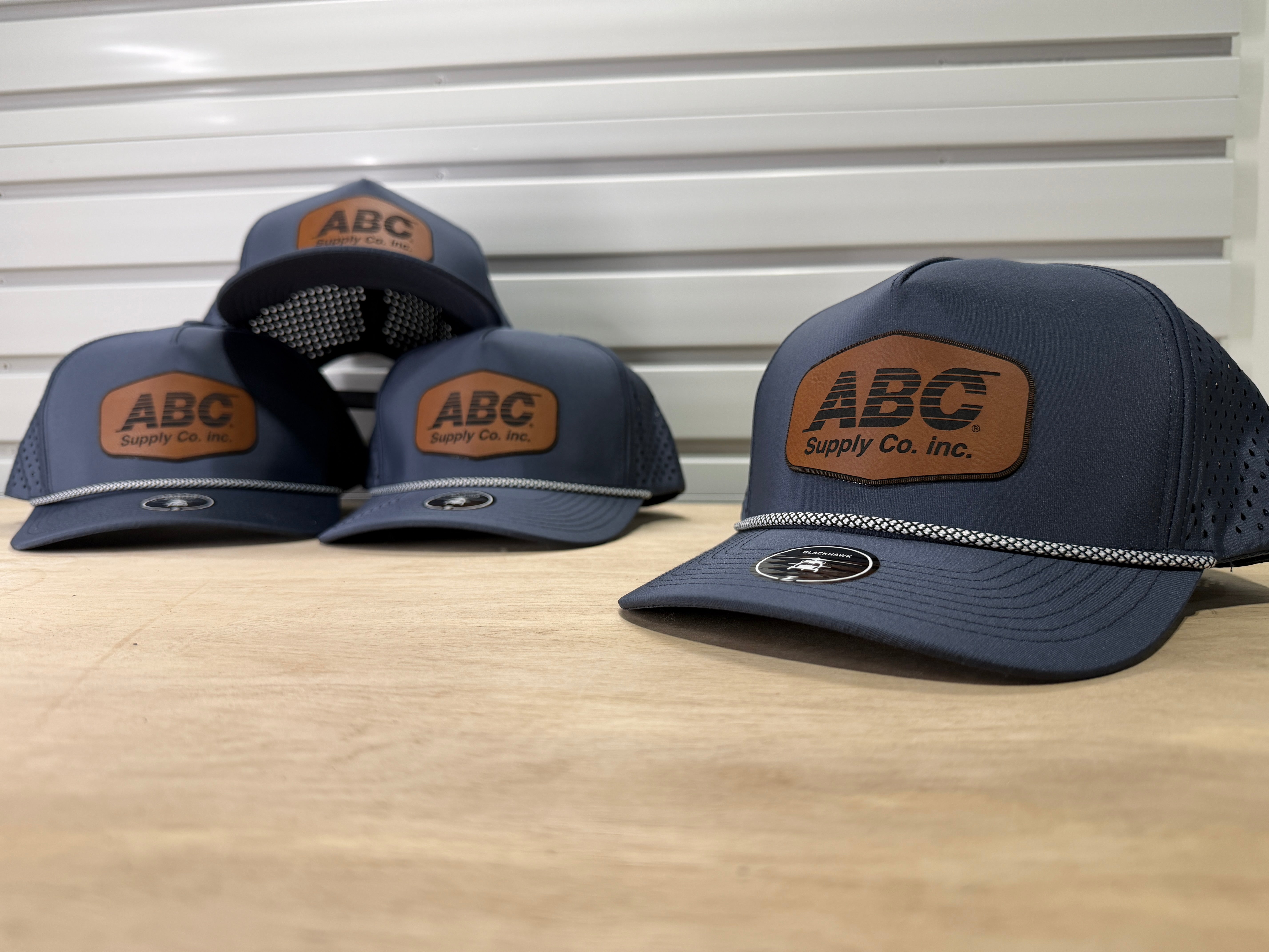 ABC Supply | Blackhawk R+ Hat | Light Navy White Chainlink | Rawhide | Hexagon Patch