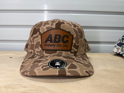 ABC Supply | Blackhawk Hat | Brown Old School Camo | Rawhide Rounded Dome Patch