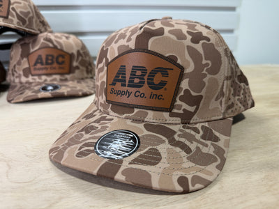 ABC Supply | Blackhawk Hat | Brown Old School Camo | Rawhide Rounded Dome Patch